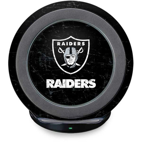 NFL Las Vegas Raiders Distressed Fast Charge Wireless Charging Stand Skin